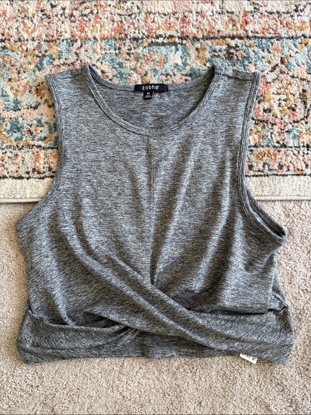 NWOT- Zobha Marled Gray Workout Top